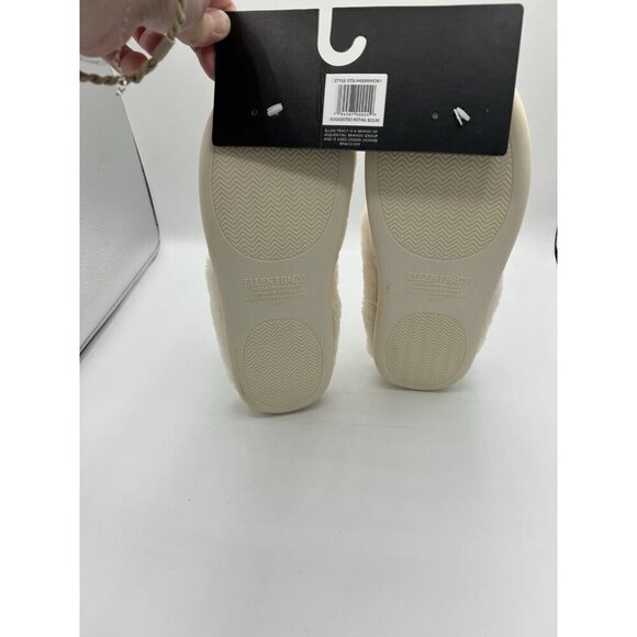 Ellen Tracy Ivory Cream Color Memory Foam Slippers Size Medium 8 NWT - Picture 4 of 5